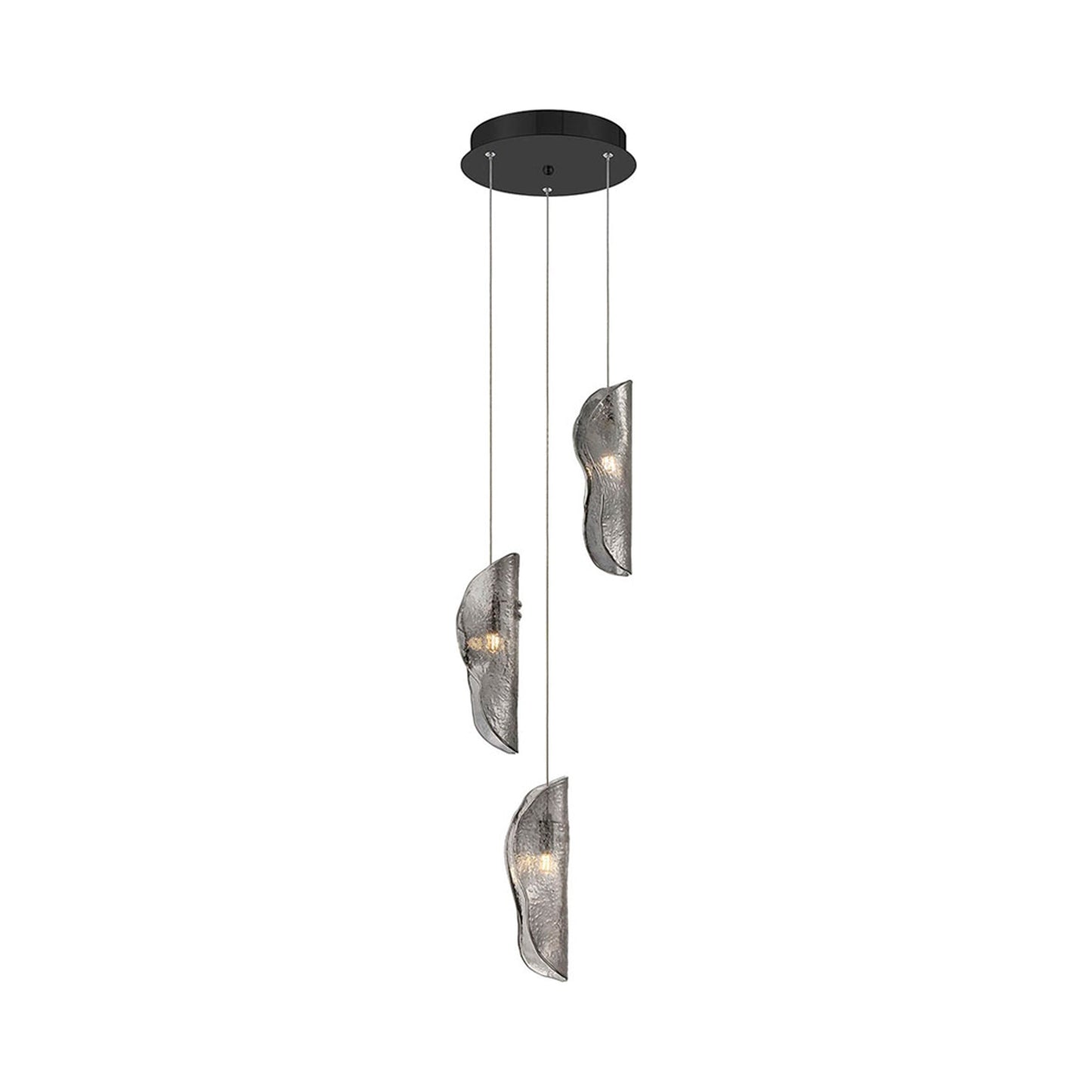 Sorrento Multi Light Pendant Light in Matte Black/Smoke.