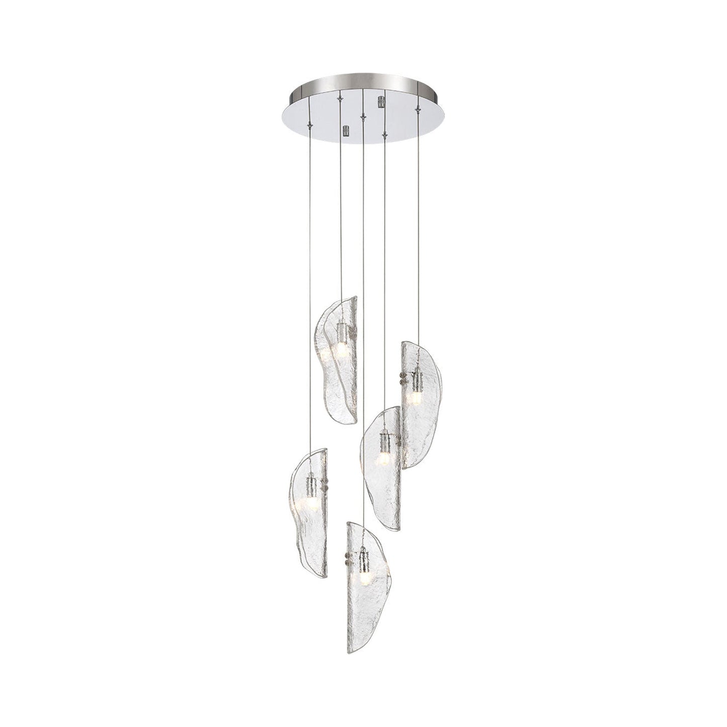 Sorrento Multi Light Pendant Light in Chrome/Clear (5-Light).