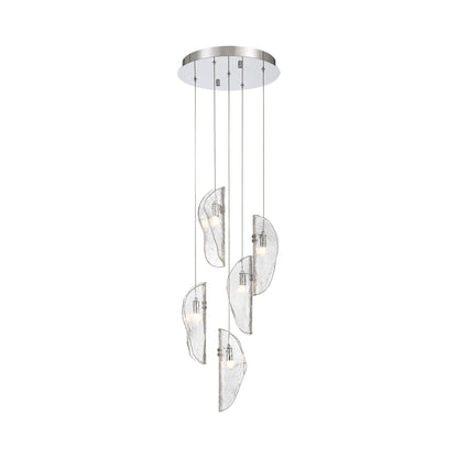 Sorrento Multi Light Pendant Light in Chrome/Clear (5-Light).
