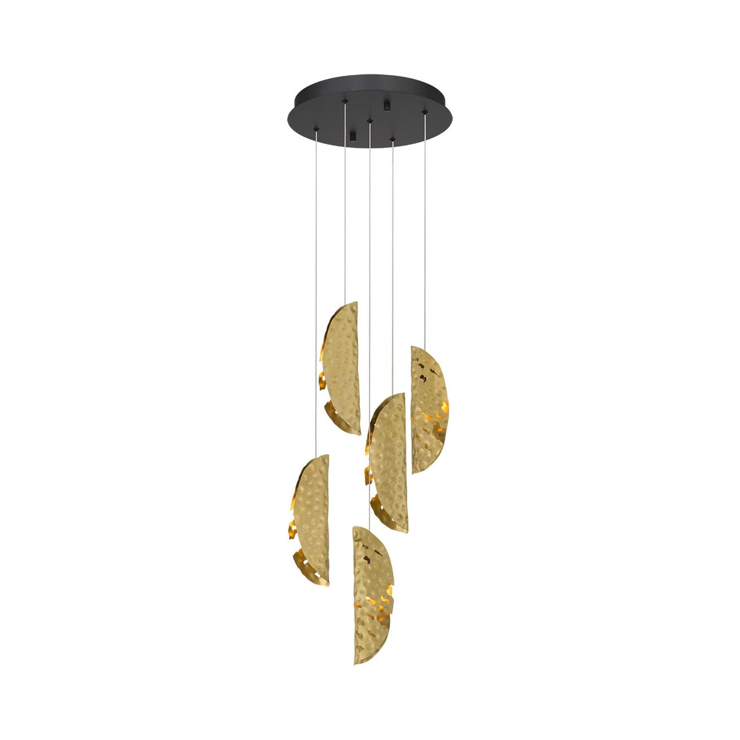 Sorrento Multi Light Pendant Light in Black/Copper (5-Light).