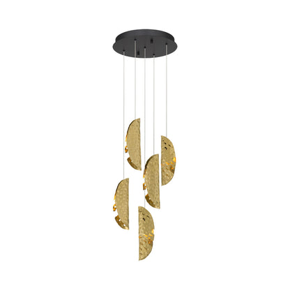 Sorrento Multi Light Pendant Light in Black/Copper (5-Light).