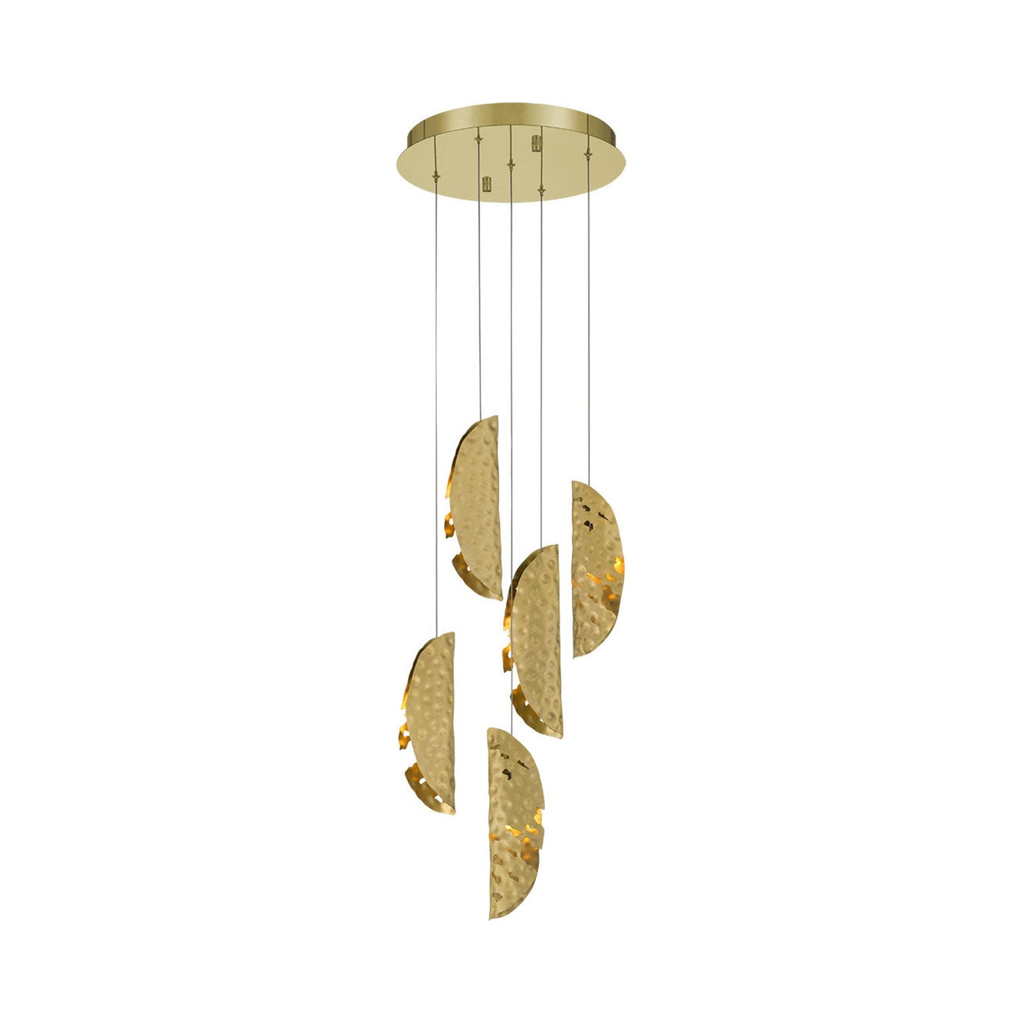 Sorrento Multi Light Pendant Light in Gold/Copper (5-Light).