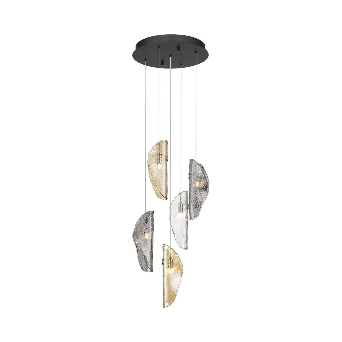 Sorrento Multi Light Pendant Light in Black/Mixed (5-Light).
