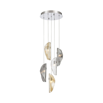 Sorrento Multi Light Pendant Light in Chrome/Mixed (5-Light).