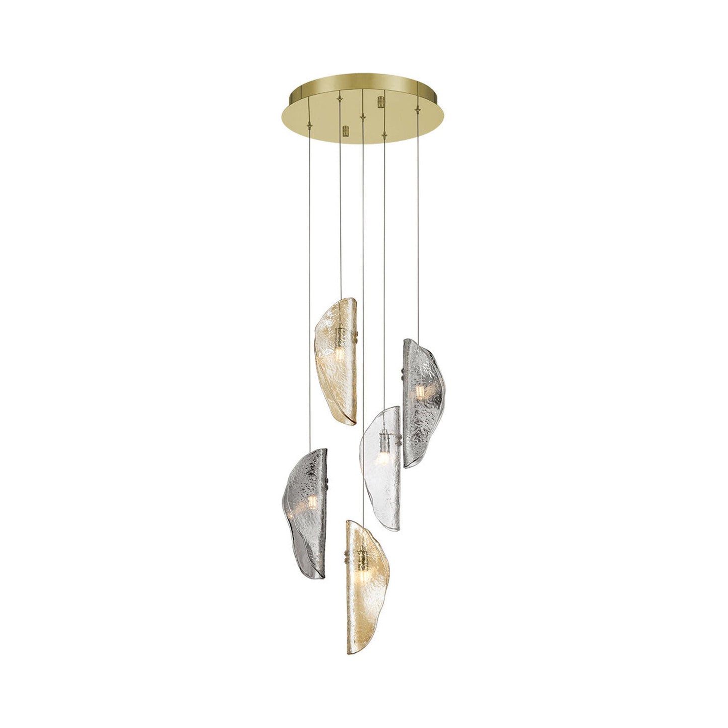Sorrento Multi Light Pendant Light in Gold/Mixed (5-Light).