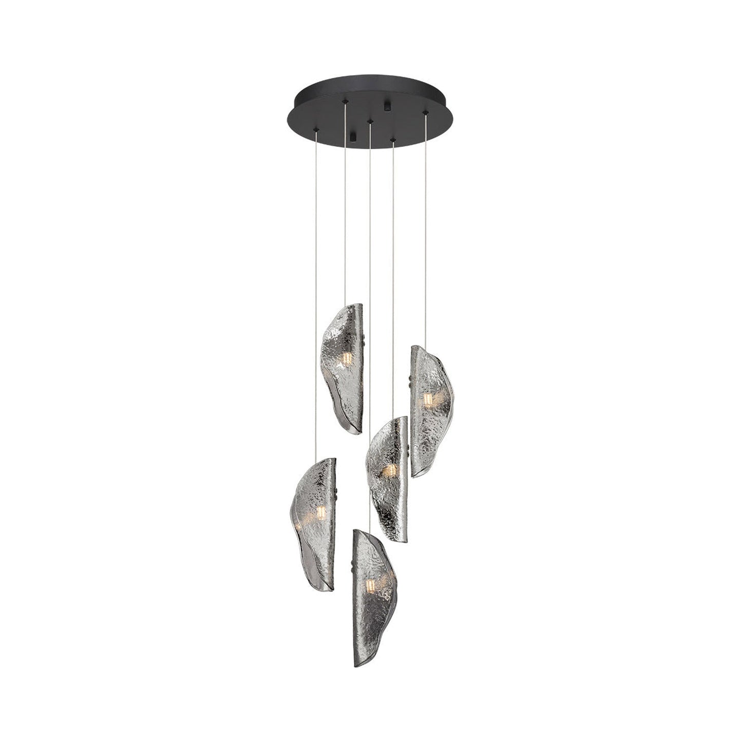 Sorrento Multi Light Pendant Light in Black/Smoke (5-Light).