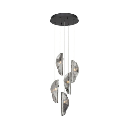 Sorrento Multi Light Pendant Light in Black/Smoke (5-Light).