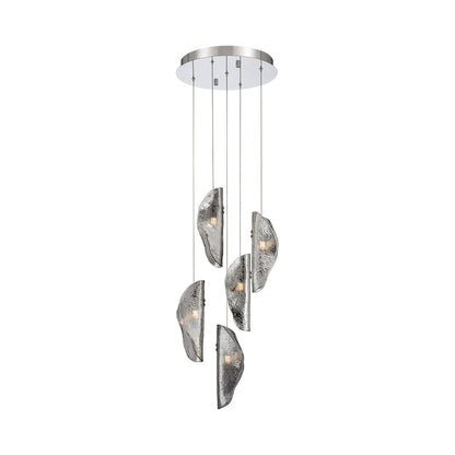 Sorrento Multi Light Pendant Light in Chrome/Smoke (5-Light).
