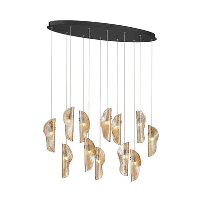 Sorrento Oval Chandelier in Black/Amber (12-Light).