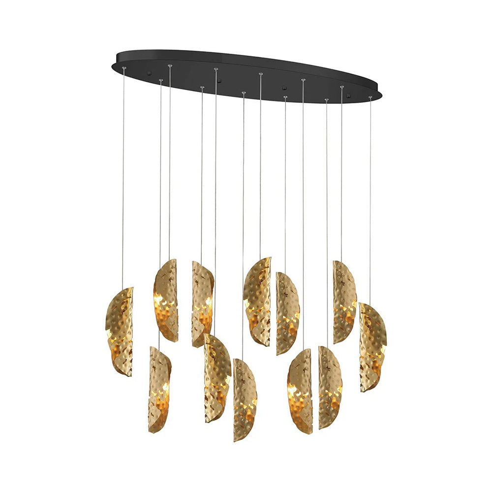 Sorrento Oval Chandelier in Black/Copper (12-Light).