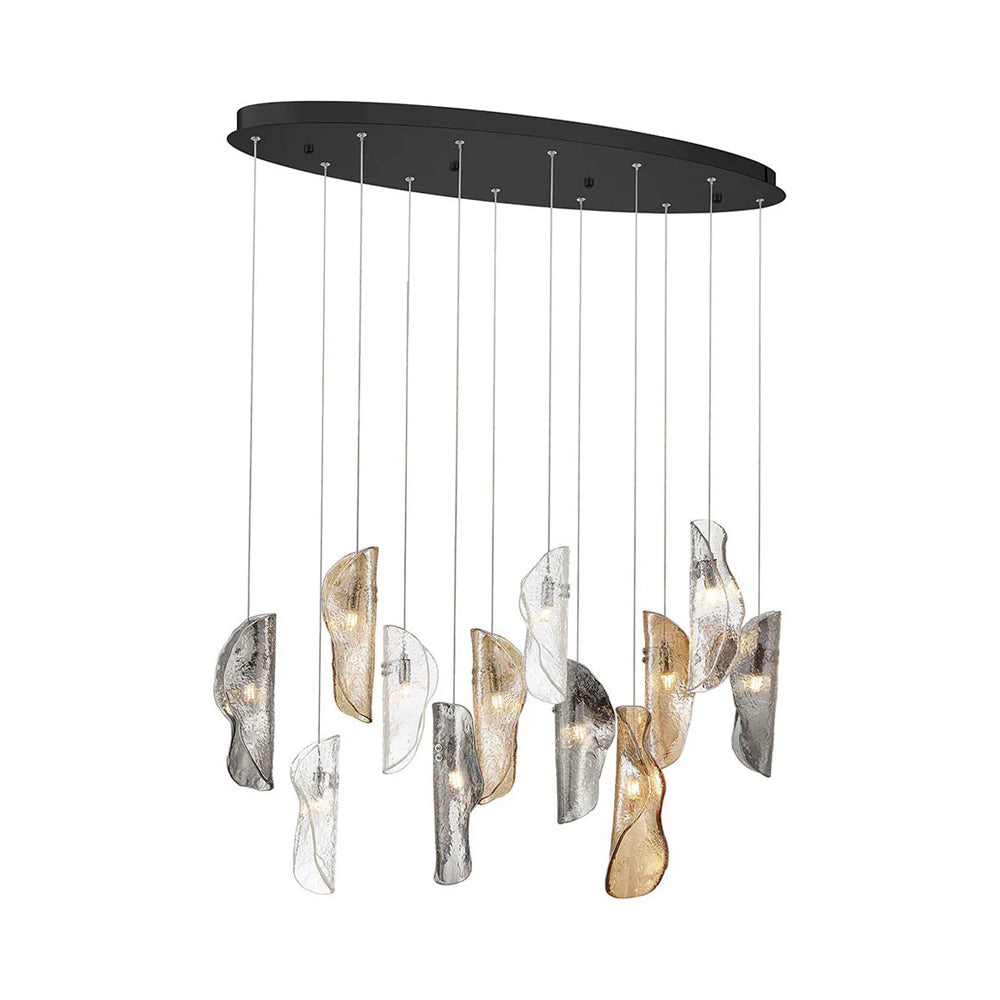 Sorrento Oval Chandelier in Black/Mixed (12-Light).
