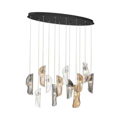 Sorrento Oval Chandelier in Black/Mixed (12-Light).