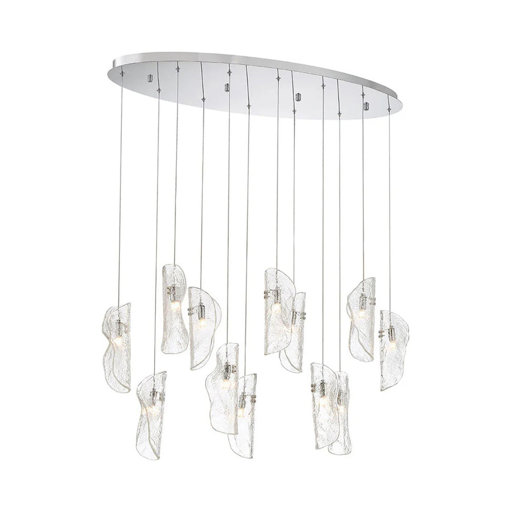 Sorrento Oval Chandelier in Chrome/Clear (12-Light).