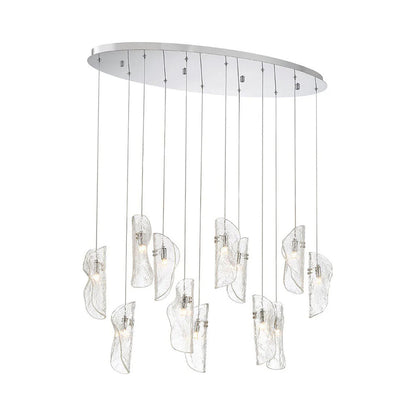 Sorrento Oval Chandelier in Chrome/Clear (12-Light).