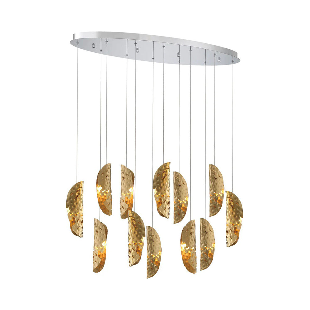 Sorrento Oval Chandelier in Chrome/Copper (12-Light).