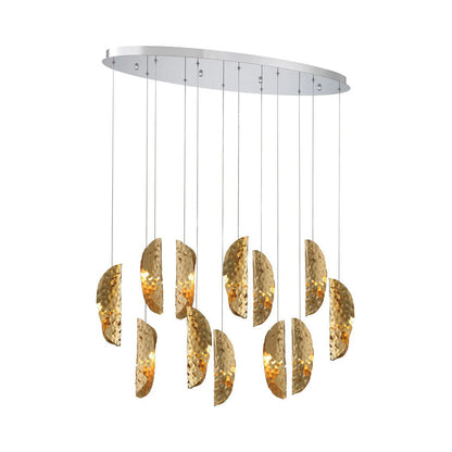 Sorrento Oval Chandelier in Chrome/Copper (12-Light).