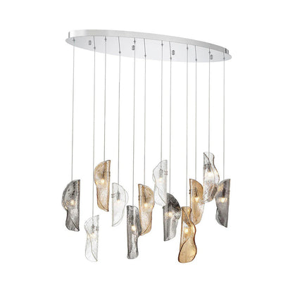 Sorrento Oval Chandelier in Chrome/Mixed (12-Light).