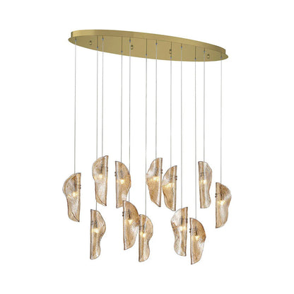 Sorrento Oval Chandelier in Gold/Amber (12-Light).