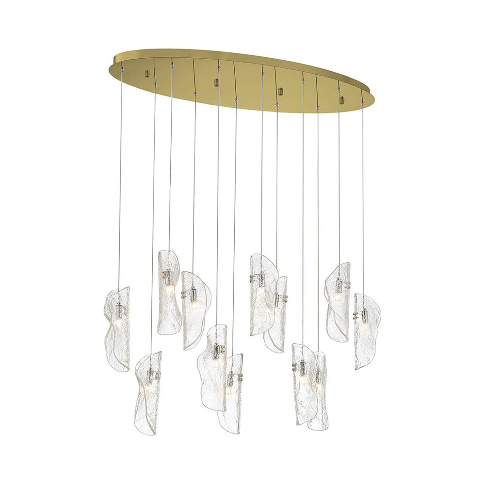 Sorrento Oval Chandelier in Gold/Clear (12-Light).