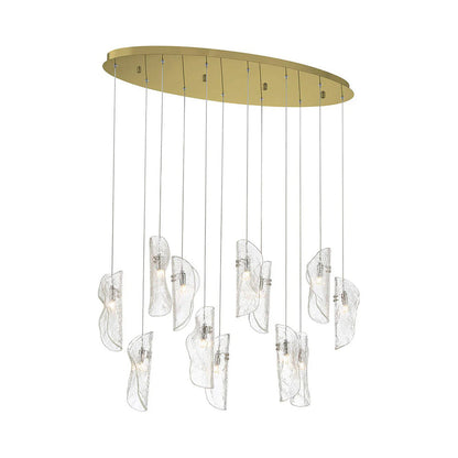 Sorrento Oval Chandelier in Gold/Clear (12-Light).