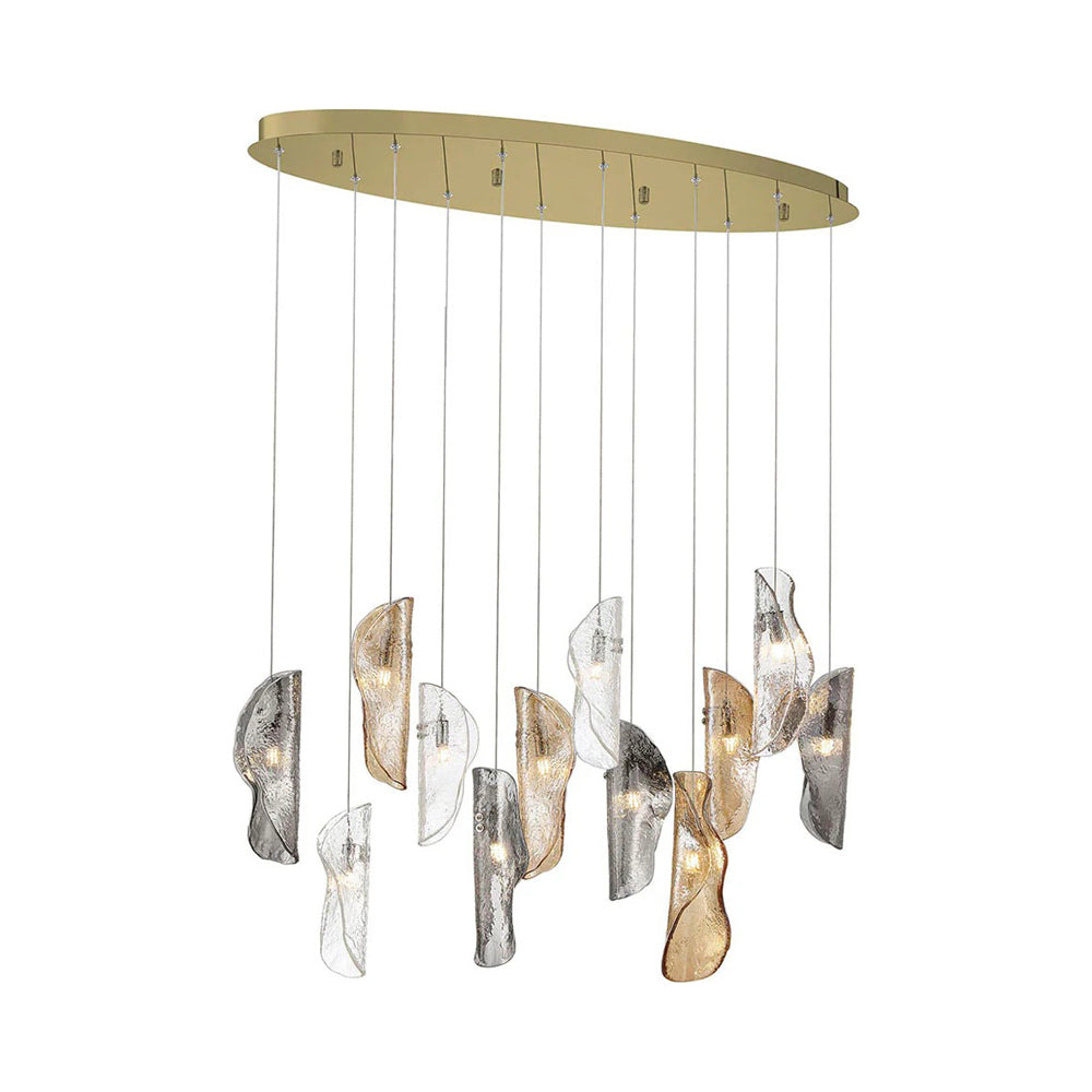 Sorrento Oval Chandelier in Gold/Mixed (12-Light).