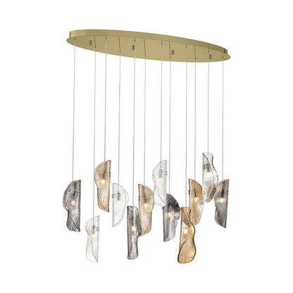Sorrento Oval Chandelier in Gold/Mixed (12-Light).