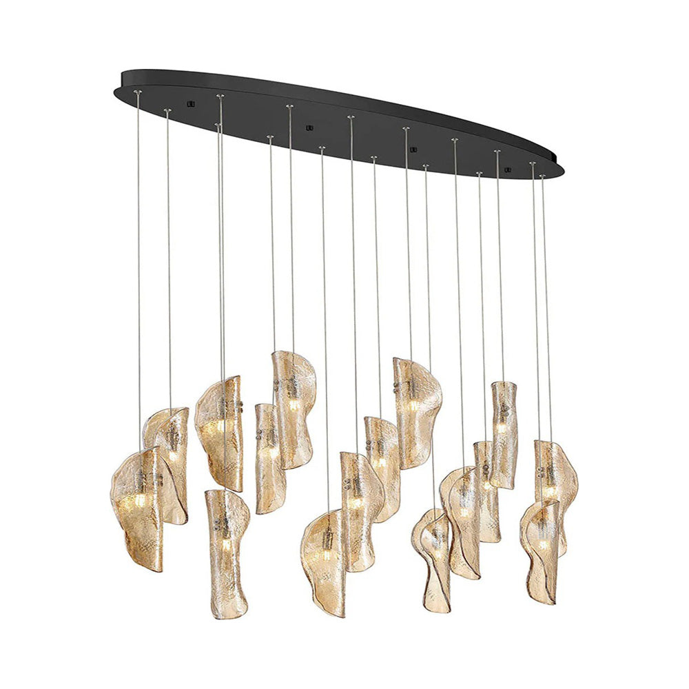 Sorrento Oval Chandelier in Black/Amber (16-Light).