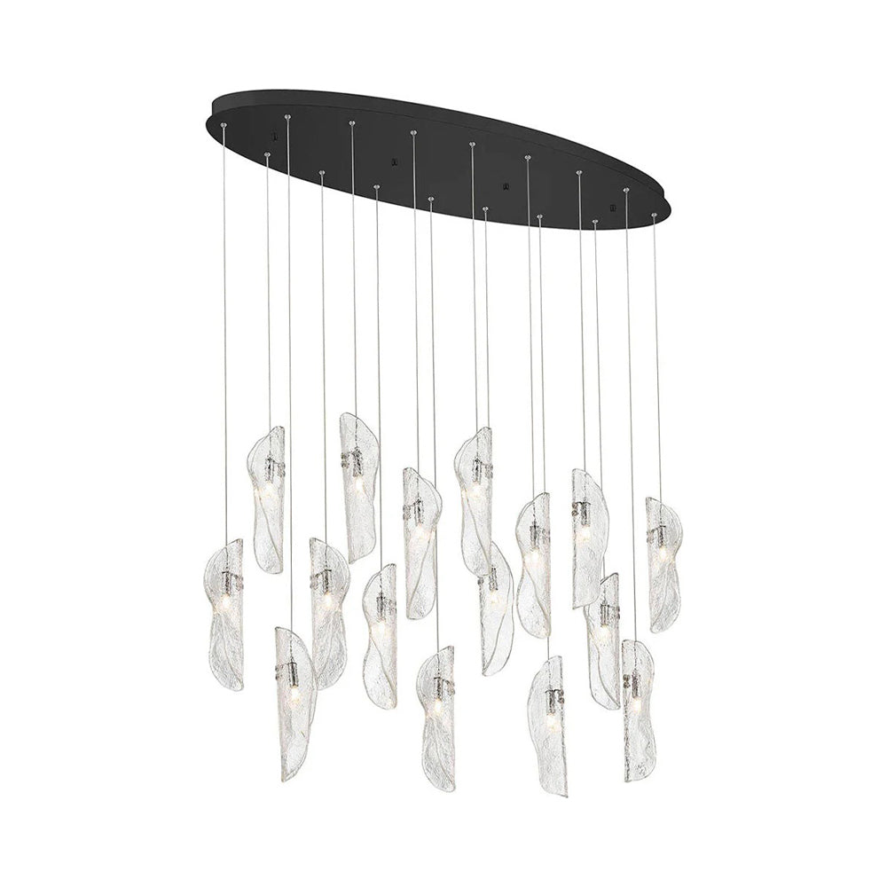 Sorrento Oval Chandelier in Black/Clear (16-Light).
