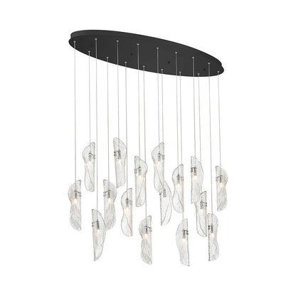 Sorrento Oval Chandelier in Black/Clear (16-Light).