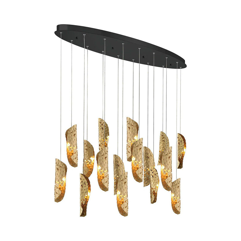 Sorrento Oval Chandelier in Black/Copper (16-Light).