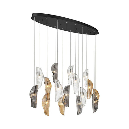Sorrento Oval Chandelier in Black/Mixed (16-Light).