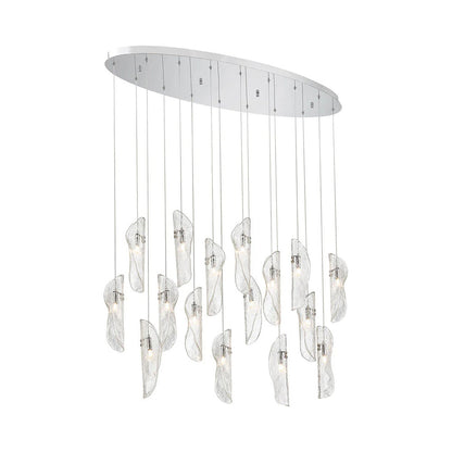 Sorrento Oval Chandelier in Chrome/Clear (16-Light).