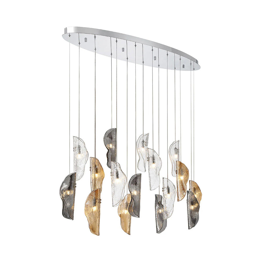 Sorrento Oval Chandelier in Chrome/Mixed (16-Light).