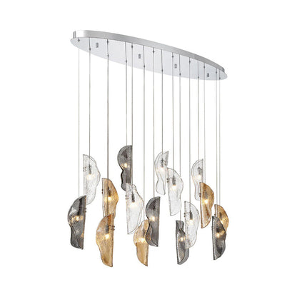 Sorrento Oval Chandelier in Chrome/Mixed (16-Light).