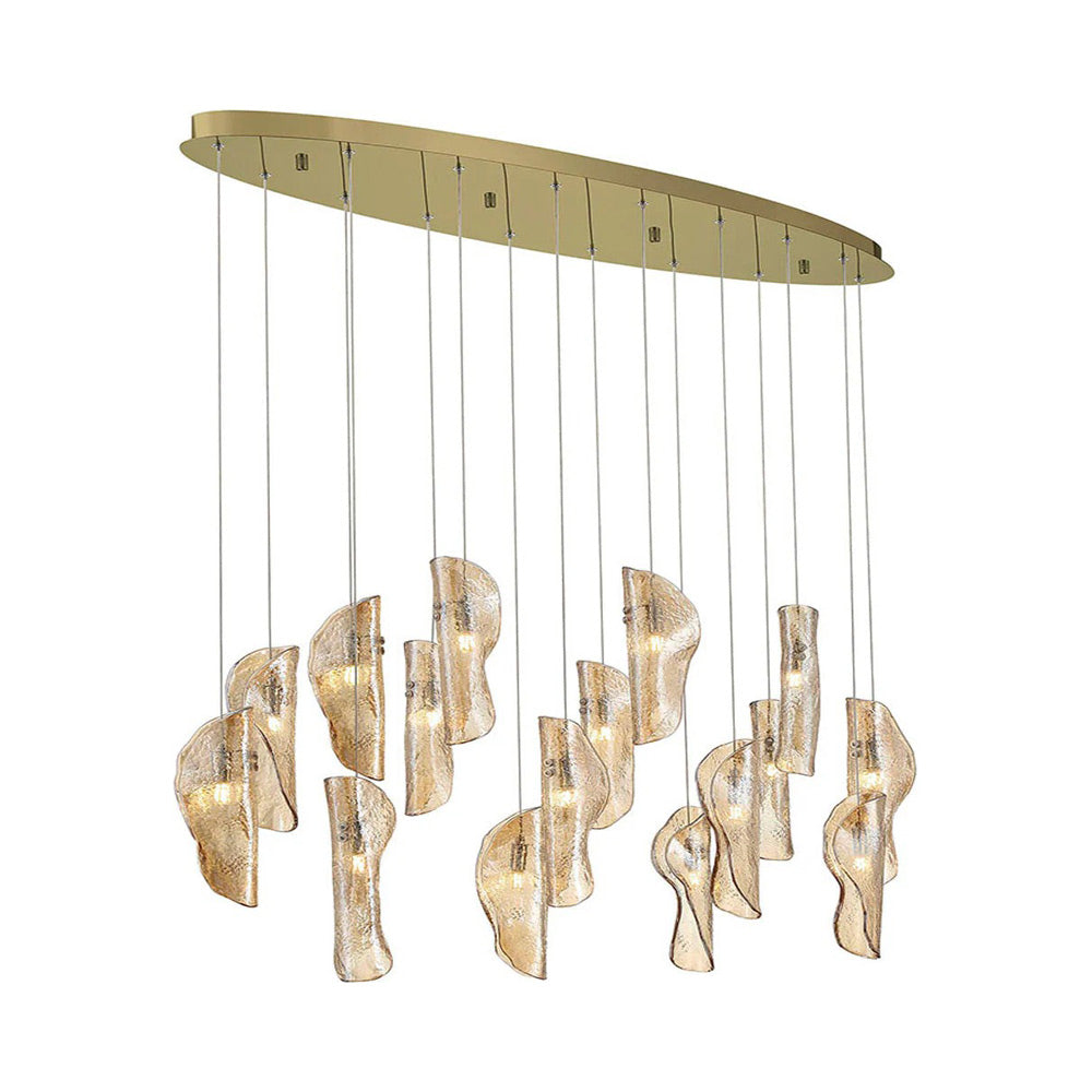 Sorrento Oval Chandelier in Gold/Amber (16-Light).