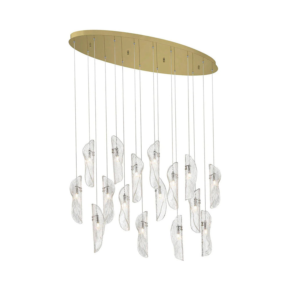 Sorrento Oval Chandelier in Gold/Clear (16-Light).