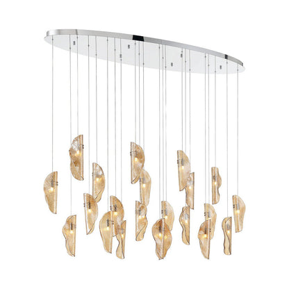 Sorrento Oval Chandelier in Chrome/Amber (22-Light).