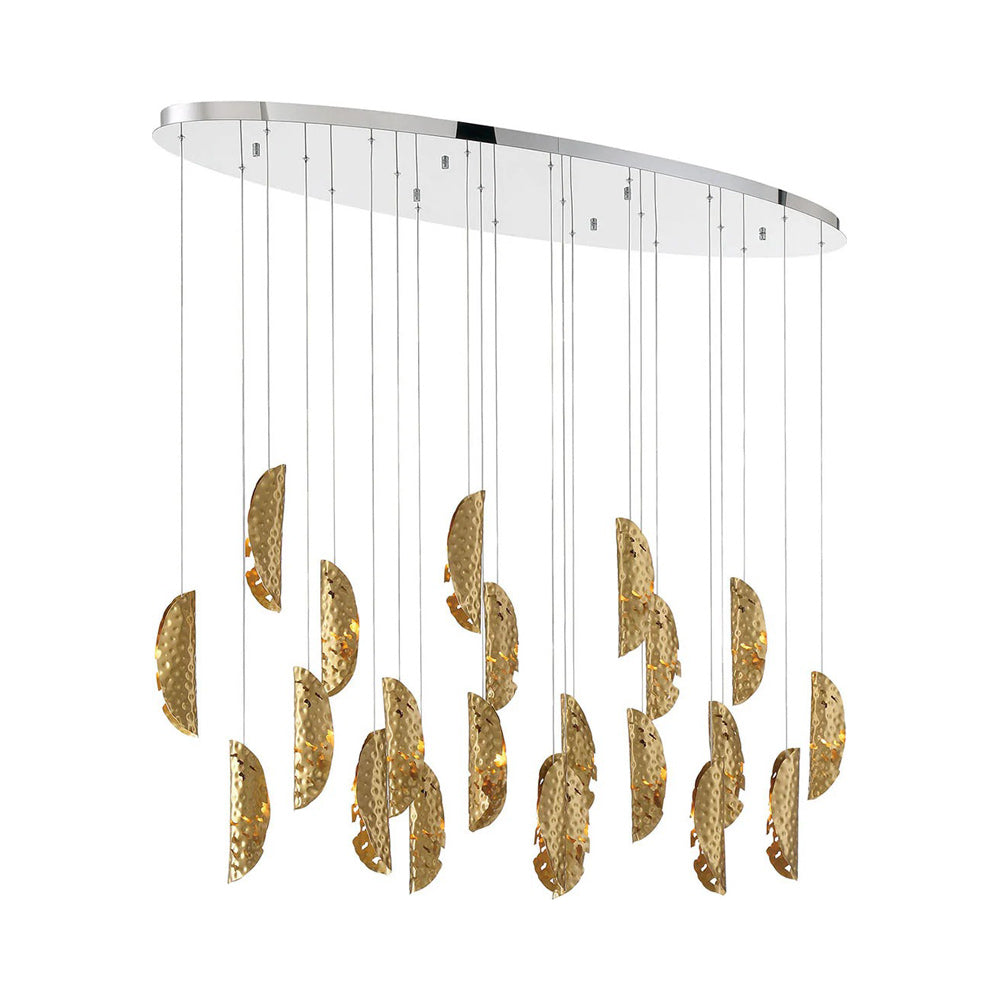 Sorrento Oval Chandelier in Chrome/Copper (22-Light).