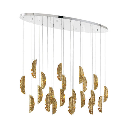 Sorrento Oval Chandelier in Chrome/Copper (22-Light).