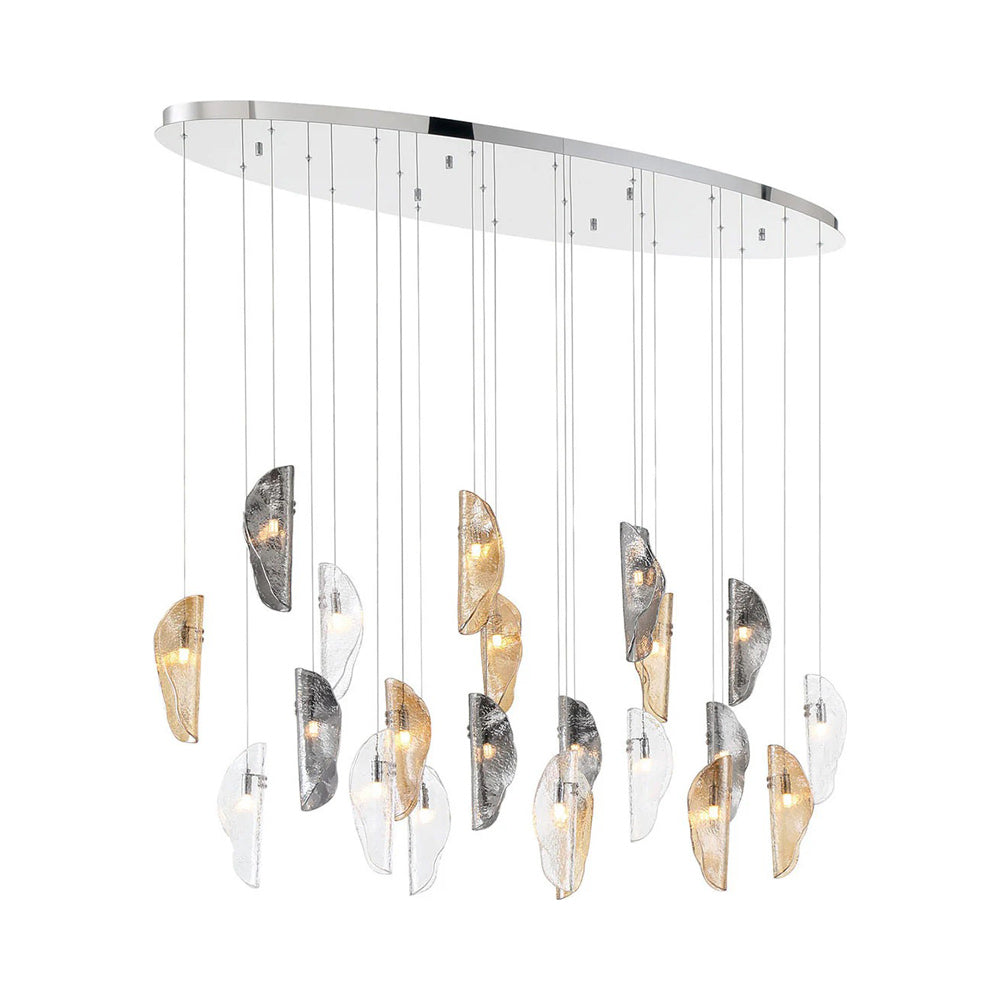 Sorrento Oval Chandelier in Chrome/Mixed (22-Light).