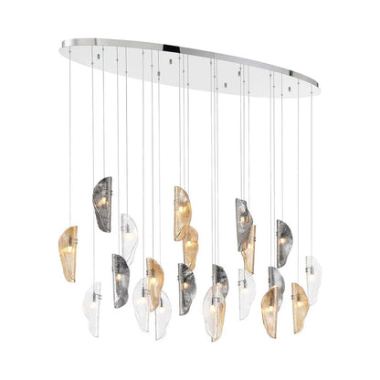 Sorrento Oval Chandelier in Chrome/Mixed (22-Light).
