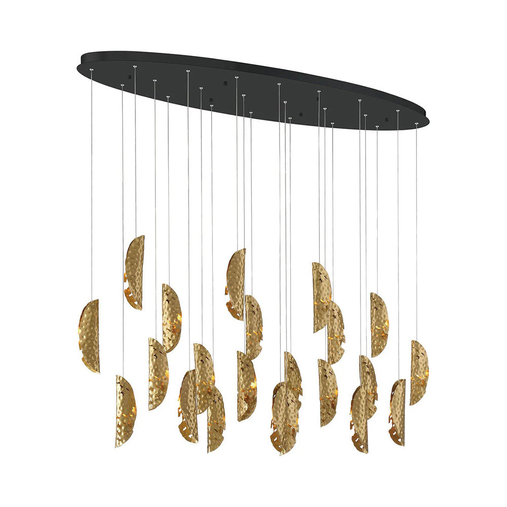Sorrento Oval Chandelier in Matte Black/Copper (22-Light).