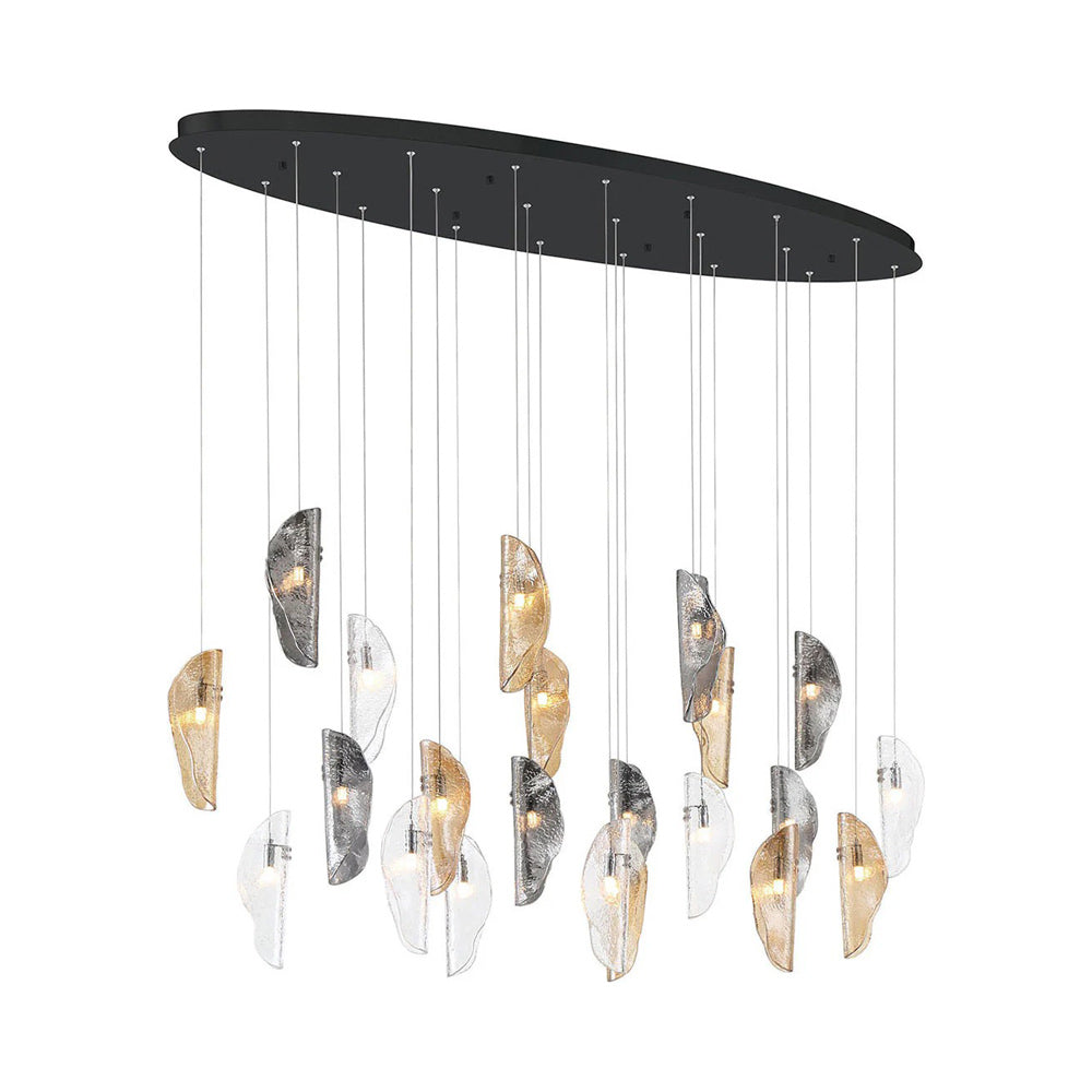 Sorrento Oval Chandelier in Matte Black/Mixed (22-Light).