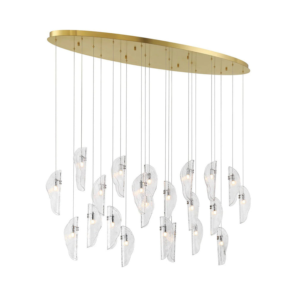 Sorrento Oval Chandelier in Plated Brushed Gold/Clear (22-Light).