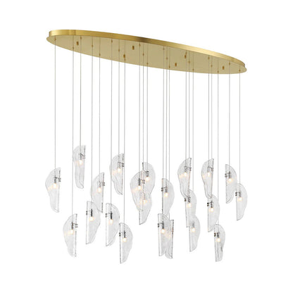 Sorrento Oval Chandelier in Plated Brushed Gold/Clear (22-Light).