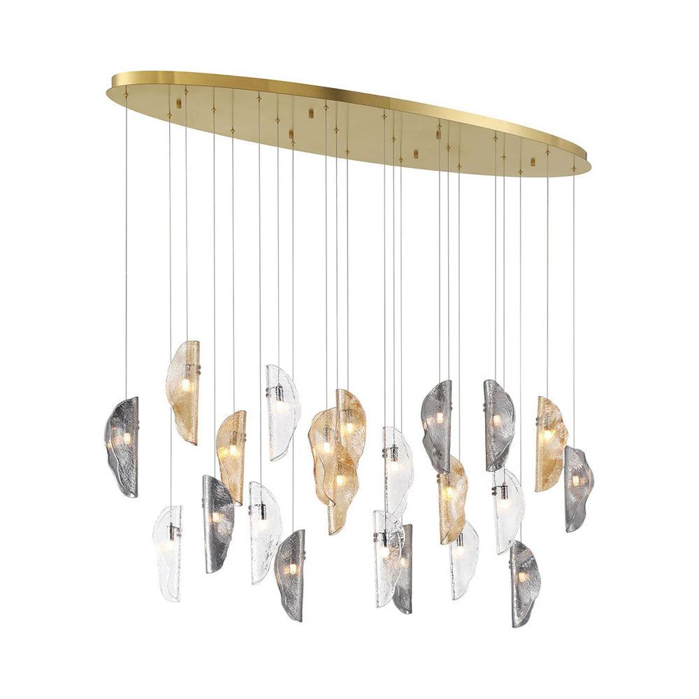 Sorrento Oval Chandelier in Plated Brushed Gold/Mixed (22-Light).