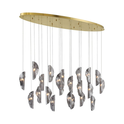 Sorrento Oval Chandelier in Plated Brushed Gold/Smoke (22-Light).
