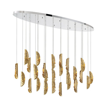 Sorrento Oval Chandelier in Chrome/Copper (28-Light).