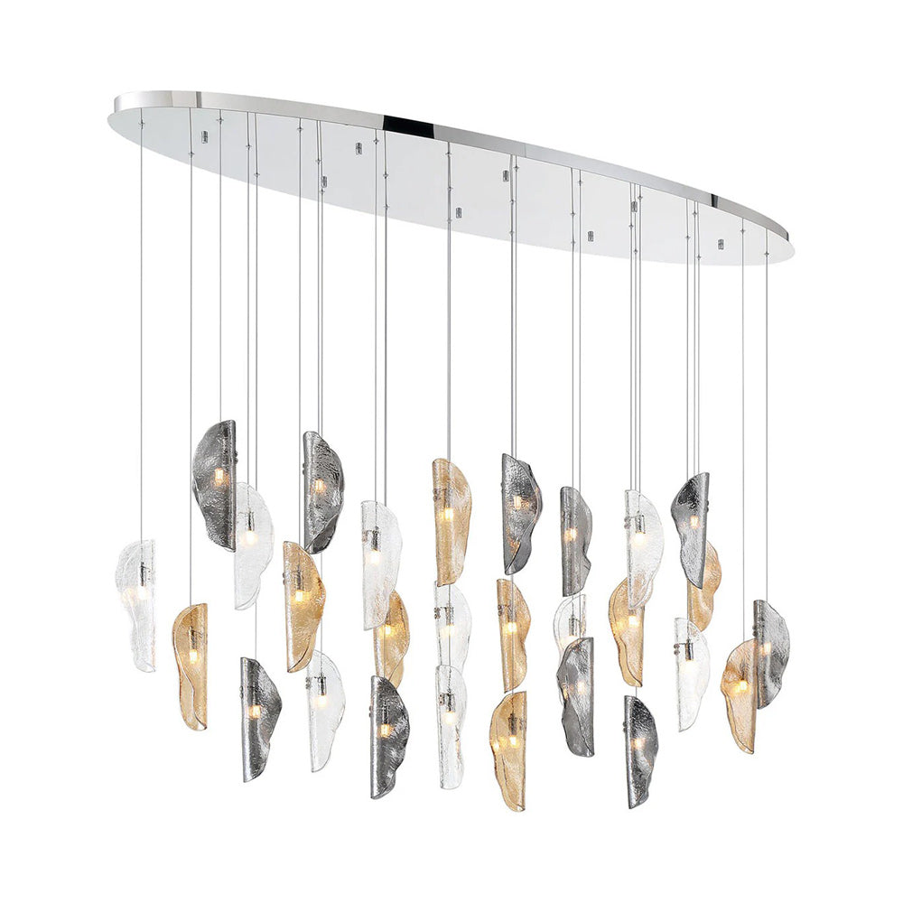 Sorrento Oval Chandelier in Chrome/Mixed (28-Light).
