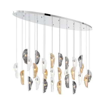 Sorrento Oval Chandelier in Chrome/Mixed (28-Light).